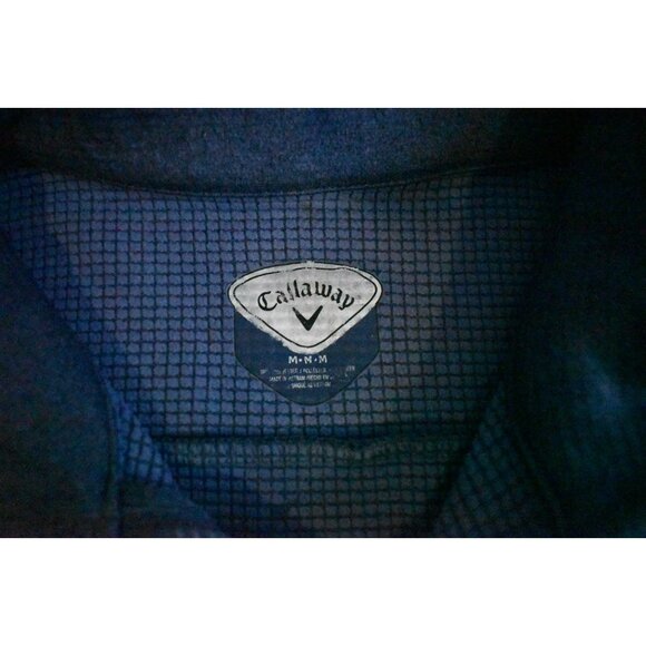 Callaway Golf Men's Med Pullover Quarter Zip Jacket Performance Blue Orange - Picture 6 of 7